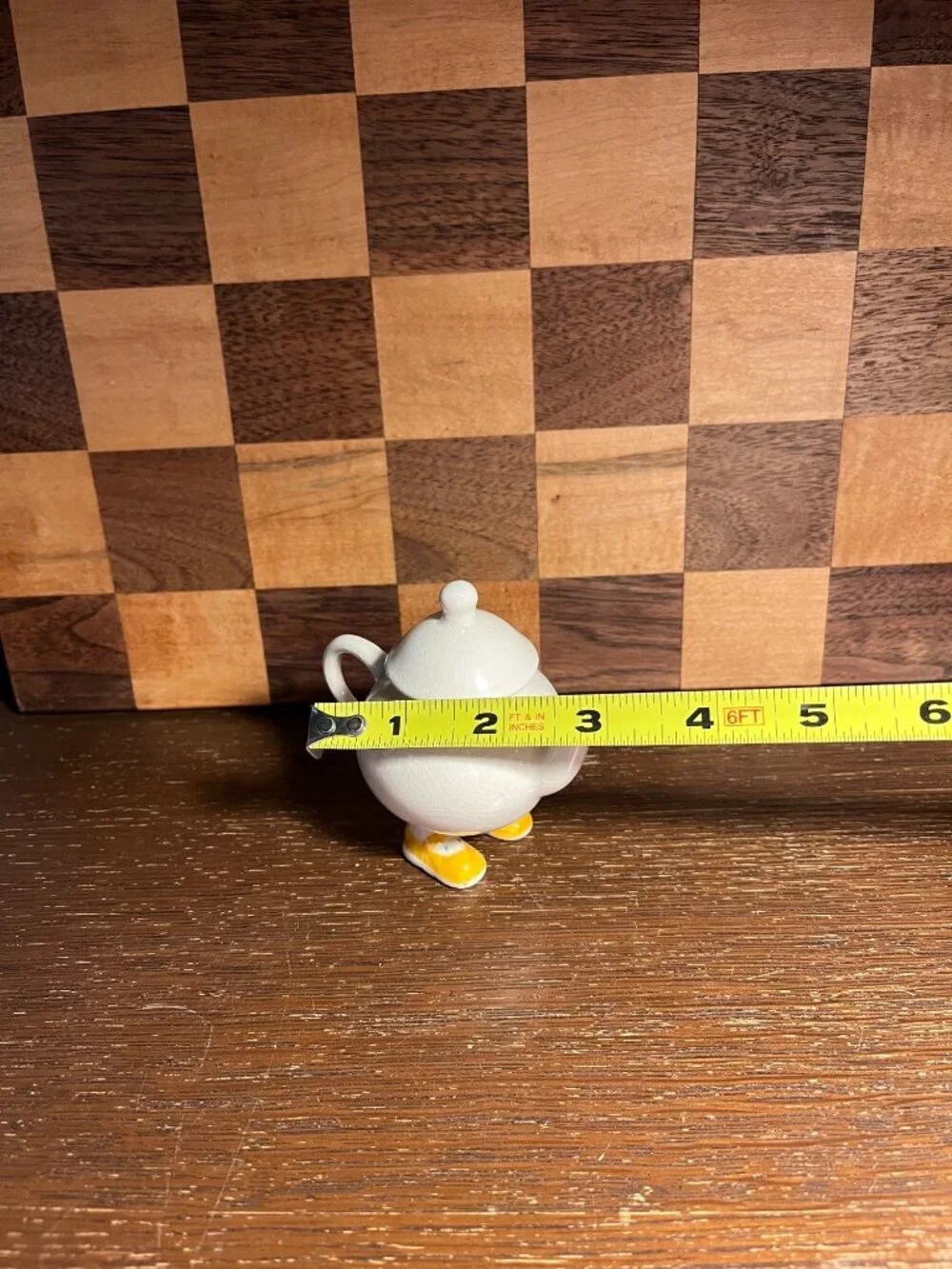 Whimsical Carlton Ware Mini Teapot with Feet A593, has crazing